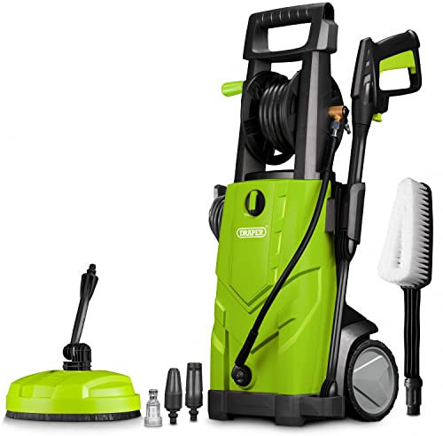 Draper PW2200 Electric Pressure Washer | 165Bar High Power Washer Gun | Patio Cleaner Jet Washer Attachment | Patio and Car | 03095