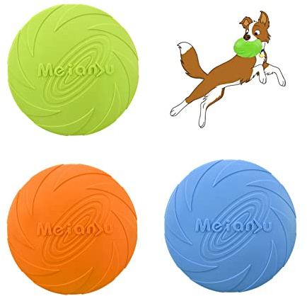 SansRealmL Frisbee Hund mit 15cm Durchmesser, Langlebiges Gummi-Hundespielzeug für Werfen & Fangen, Perfekt für Hundetraining und Spielspaß - 3er Set Hundefrisbee