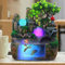 Fuente de interior con iluminación, cascada, LED, fuente de cascada, fuente de habitación con plantas, fuente de habitación, fuente de jardín de rocas, atomizador, decoración