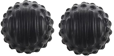JOJEJUN Faszienkugel aus PU-Schaum, Massageball für Fitness, Entspannung, Muskeln, Schwarz, 2 Stück