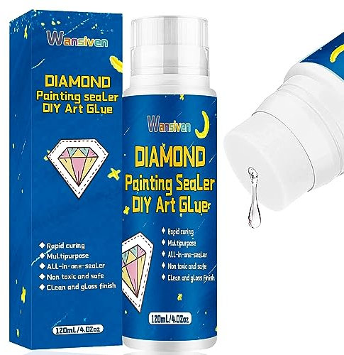 Wansiven Diamond Painting Versiegelung, Kleber für glitzernde Bilder & Versiegelung von Diamanten, Durchsichtig(120ml)