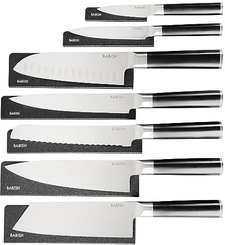 Babish 14-Piece Full Tang Forged Kitchen Knife Set – High-Carbon 1.4116 German Steel Cutlery with Protective Sheaths – Professional Chef Knife Set
