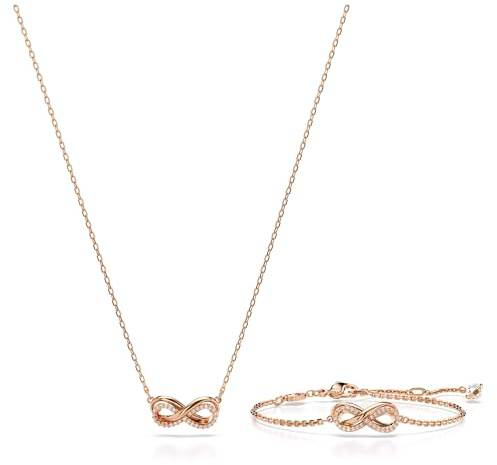 Swarovski Hyperbola set, Infinity, Vit, Roséguld pläterad