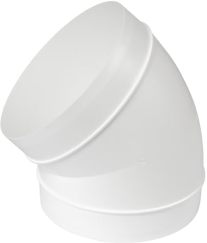 Codo de plástico de 45 grados, 150 mm, tubo de conducto o manguera, recto o flexible, conector de ventilación, tubo de junta redonda