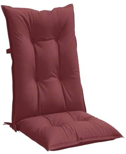 vidaXL Hochlehner-Auflagen 6 STK. Melange Weinrot 120x50x7 cm Stoff