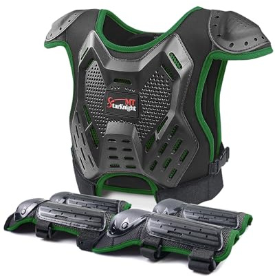 StarknightMT Kids Dirt Bike Gear - Youth Motorcycle Riding Protective Gear ATV Chest Protector Motocross Armor Suit for Boys Girls Mountain Biking Cycling, Dark Green