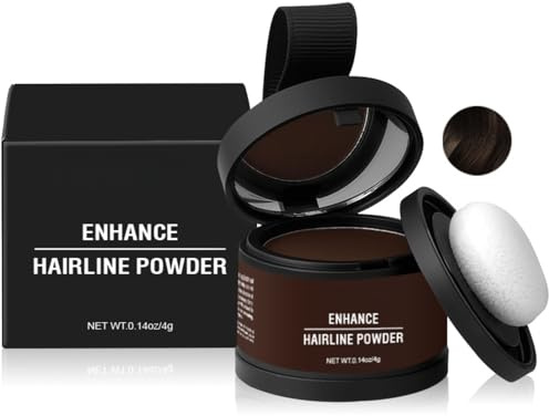 Hairline Enhancer - Root Touch Up Powder - Instantly Cover Gray Hair Roots - Thin Hair Powder (Dark Brown, 4g)