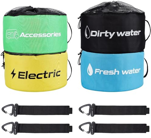 Husbilsslang Förvaringspåse, 4st Färgglad Camping RV Vattenslang med Förvaringspåse Påsar Elsladd Avloppsslang Husbilstillbehör Arrangör Husbilstillbehör för Outdoor Camping RV