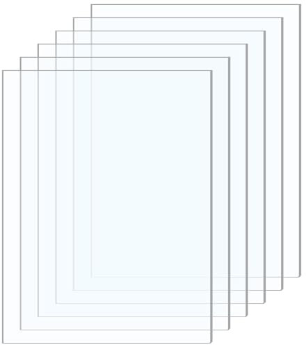 dabinzhijia 6 Pièces Plaques Acryliques Transparentes 20x30cm, Feuilles Plexiglas Solides, Verre de Remplacement pour Cadres, Bricolage & Décoration, Légères et Résistantes à l’Humidité (Transparent)