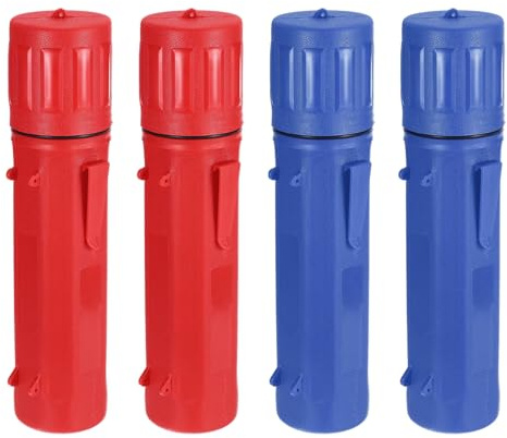 sourcing map 4 Pcs Welding Rod Storage Tube, 14.5 Inch Tungsten Electrode Holder Container Airproof Waterproof 4.5kg Capacity with Strap, Red,Blue