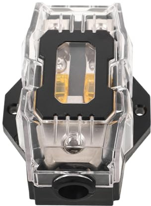 MUELODSIC 80a Blocco Fusibili per Amplificatore Auto Copertura Trasparente per Osservare stato Fusibile Protezione Circuiti Audio Auto