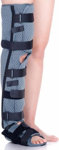 JUJUJ Inmovilizador de rodilla ajustable for pierna completa, soporte ligero for tobillo for recuperación posoperatoria y alivio de lesiones.(Large)