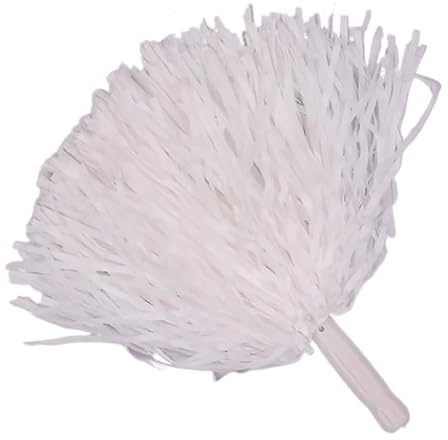 8PC 25CM Cheer Dance Sport Competition Cheerleading Pom Poms Flower Ball for per calcio basket partita Pompon Per Cheerleading(White)