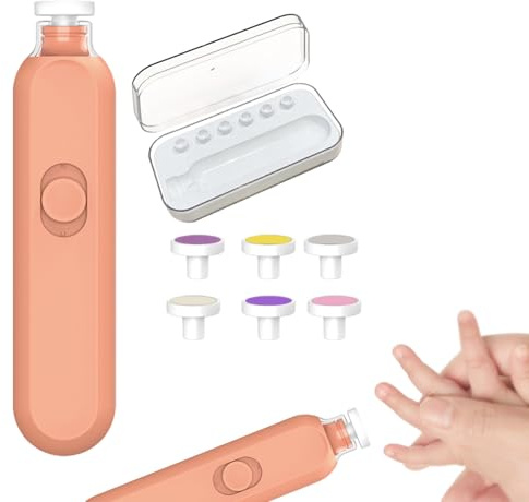 Limette Unghie Elettrica Automatica - Sicuro con Luce LED e Funzionamento Silenzioso,Per Bambini con 6 Testine di Levigatura,Adatto a Casa Asilo Scuola Materna Soggiorno Camera Viaggio