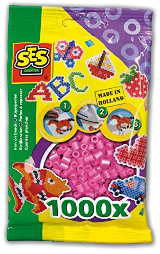 SES Creative Iron On Beads, Pink, 1000-Pack