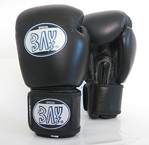 BAY® KO-Fighter PROFI Boxhandschuhe schwarz, 10 Unzen, ECHTES RINDERLEDER Box-Handschuhe, Boxhandschuh Boxing Glover, Leder, UZ OZ, Damen Herren KINDER KIDS Muay Thai Thaiboxen Boxen Kickboxen MMA K-1
