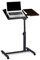 Relaxdays Laptoptisch höhenverstellbar HBT 95 x 60 x 40 cm Notebook Ständer auch für Linkshänder Sofatisch Beistelltisch mit Rollen und Ablage für Maus mit 2 Stopp-Leisten, Ebenholz, schwarz