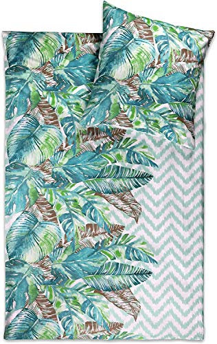 jilda-tex Bettwäsche Tropical 100% Baumwolle 135x200 cm Verschiedene Designs Dschungel Tropen (Jungle Leaves)