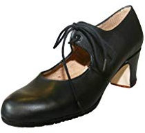 Menkes S.A Flamenco Schuhe Anfänger Sevilla Modell Leder mit Nägeln für Damen Größe 41 Schwarz