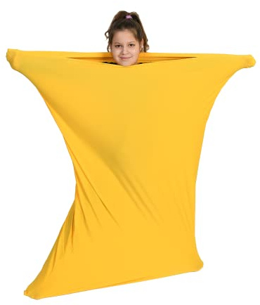 Sensory Owl Full Body Sock - Soulagement du TDAH, de l'Autisme - du Stress et de l'Anxiété - Stimulation de la Pression Profonde - Jouet de Thérapie par l'exercice Sensoriel - Jaune, Taille L