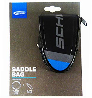 SCHWALBE Bolsa para sillín de Bicicleta de Carreras, Incluye cámara Sv15 y desmontador de neumáticos, Color Negro, Talla única