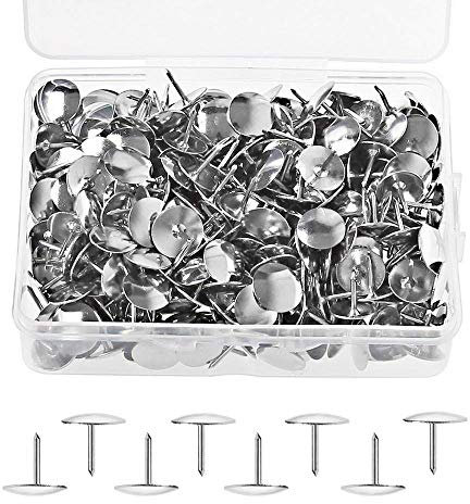 500 Stück Reißzwecken, BetterJonny 9,5 mm Silber Push Pins Eisen Daumen Tacks Kopf Nagel Pin Türnagel für Büro oder DIY