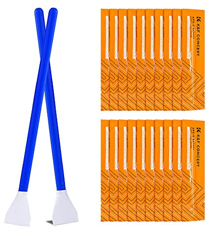 K&F CONCEPT Pulizia Tamponi 16mm,20 Pezzi Bastoncini di Pulizia Sensore per Fotocamera Digitale DSLR o SLR per Sensore APS-C CMOS Tamponi di Pulizia Larghi