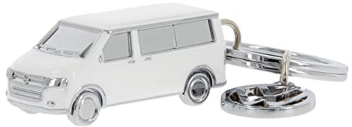 BRISA VW Collection - Volkswagen 3D Metall-Schlüssel-Anhänger-Ring-Schlüsselbund-Accessoire im T5/T6 Bulli Bus Design (Classic Bus/Silber)