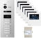 Balter EVO Silber/Weiß Video Türsprechanlage Set für 6 Familienhaus (1x Türstation, 6X 4.3 Mini Monitor, 1x EVO-DL Module, 2-Draht Bus, 150° Weitwinkel, RFID)