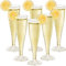Mispudin 30 Copas Plastico Champagne con Brillo Dorado, Copas de Champán Reutilizables de 130 ml, Copas de Cava Elegantes para Bodas, Fiestas en el Jardín, Cumpleaños, Picnics