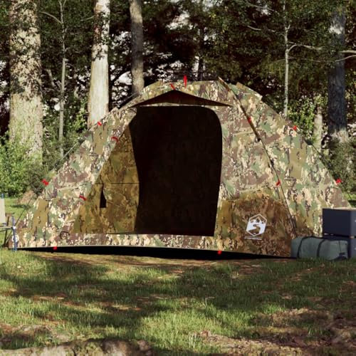 Tino Tech Tente de Pêche Pour 4 Personnes - Groupe, Coupe-Vent, Ultra Légère - Camping en Plein Air, Grande Trekking - 262 x 254 x 172 cm - Camouflage en Polyester