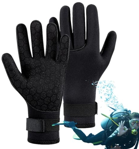 Segelhandskar – isfiskehandskar, vinterdykhandskar | Neopren handledsrem handskar, vattenlevande simträning dykutrustning för vattentät surfning, simning, dykning, dykning (XS/S/M/L/XL)
