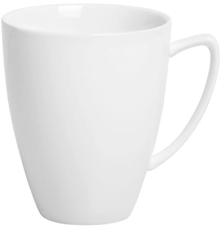 AMBITION Weiße Kaffeetasse 400 ml Monaco Porzellanbecher mit Griff für Kaffee Tee Cappuccino Spülmaschine & Mikrowelle