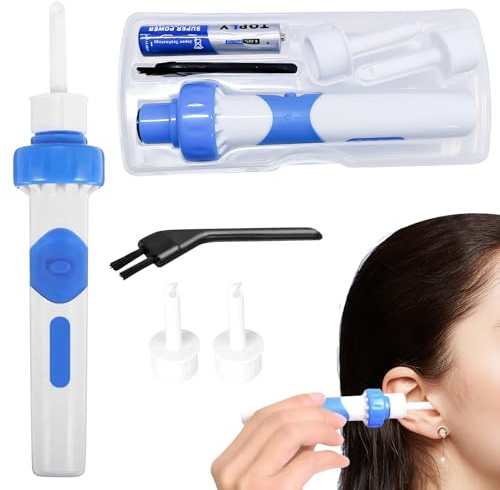 Aspirateur de Cérumen Oroclear, 2025 Nettoyeur D'oreilles Oroclear, Aspirateur électrique pour Retirer le Cérumen, avec 2 Têtes de Rechange Lavables et Batterie ear pick