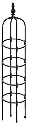 Obelisco da giardino in metallo, 1,8 m, traliccio per piante rampicanti, arco in metallo antiruggine con rivestimento in plastica, supporto per piante in vaso e supporto per fiori, gabbia per pomodori