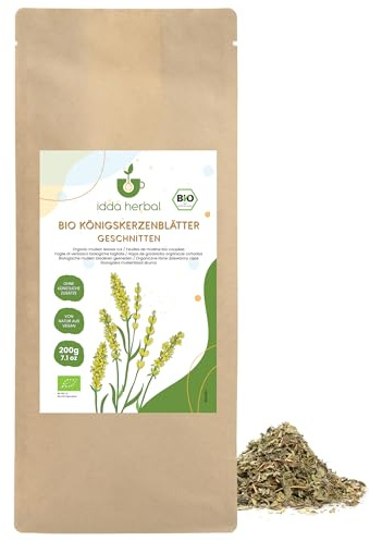 IDDA Herbal Té de Gordolobo Orgánico 200g, Hojas Secas y Cortadas, Té de Hierbas, Gordolobo Infusión