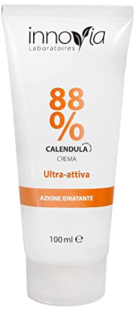 Crema alla Calendula 88% - 100ml - Indicata per Ustioni, Scottature, Irritazioni, Prurito e per Dermatiti - Perfetta per Pelli Sensibili e Delicate - Lenitiva e Emolliente - Made in Italy
