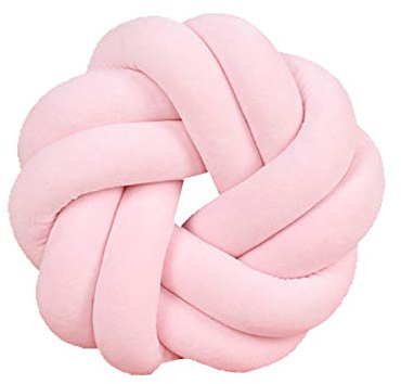 SZETOSY Cuscino a Sfera a Nodo - Cuscino a Sfera a Nodo per pisolino Fatto a Mano di Peluche Decorativo da tiro per Divano da Letto Car Office Viaggi Dia.30 Rosa