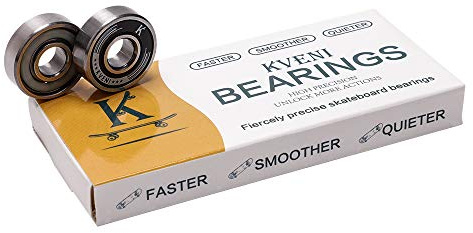 Premium Skateboard Bearings, Pro-Longboard Bearings, High-Speed 608rs-Ball Skate Bearing ABEC – for Skateboard, Quad Skate, Inline Rollerblades, Scooters Wheels and Spinners (Pack of 8) (Black)
