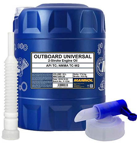 20 Liter, MANNOL 7208 Outboard Universal 2-Takt Boot Motoröl