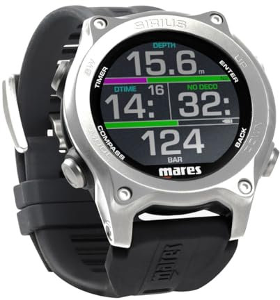 Mares Sirius Tauchcomputer im Armbanduhr-Format, Farbe:schwarz/Silber