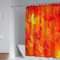 Banemi Duschvorhang Kurz, Duschvorhang Edel Orange Rot Polyester Ahornmuster Duschvorhang für Damen 165X180cm