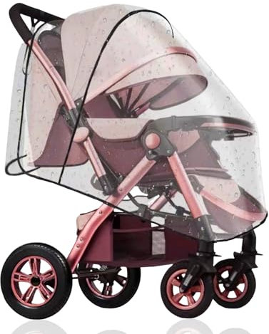Universal Regenverdeck für Kinderwagen Transparenter Regenschutz Buggy Schadstofffrei und Gute Luftzirkulation Praktischer Regenschutz für Buggy und Sportwagen Kinderwagen, Schadstofffrei