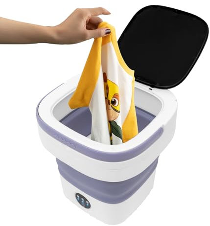 Portable Mini Waschmaschine mit Schleuder Blaulichtfunktion 12L Mini Washing Machine Faltbare Kleine Waschmaschine Mobile Waschmaschine Geeignet Waschen Kleinerer Kleidungsstücke