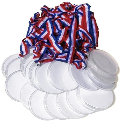 Kopinma 24Pz Medaglie Fai-da-Te Colorate per Design Personalizzato, Medaglie Premio per Bambini, Aziendale, Sport, Festival