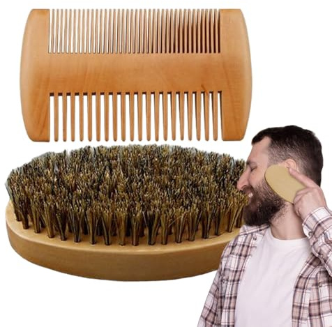 Skäggborste och för Män Styling, Skötsel, Rakning och Vård | - och Skäggvårdskit för Män, ning Ansiktsmassage Daglig Hemma Efter Duschen Före Hårklippning För