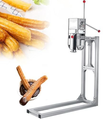 Kommersiell Churros-tillverkare, manuell spanska donuts-maskin i rostfritt stål med flera munstycken för professionell användning och hemmabruk