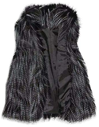 Gilet en Fausse Fourrure Femme Veste Grande Taille Gilet Moelleux en Fausse Fourrure Sans Manches Élégant Gilets Pelucheux Col en V Gilet Flou Manteaux Légers Décontractés Bodywarmer Gilets Thermiques