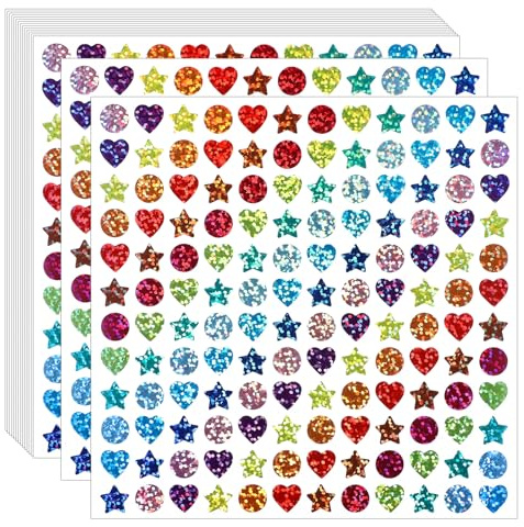 2160 stycken glitter stjärnklistermärken 15 ark stjärna klistermärken färgglada laser stjärnklistermärken självhäftande barn belöningsklistermärken för belöningsdiagram scrapbooking markeringar