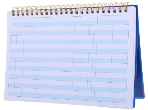KOCKSHION Personligt Checkregister Bankkonto Register för Ekonomisk Översikt Layout för Insättningar och Utgifter Minimalistisk Blå Design för och Professionellt Bruk